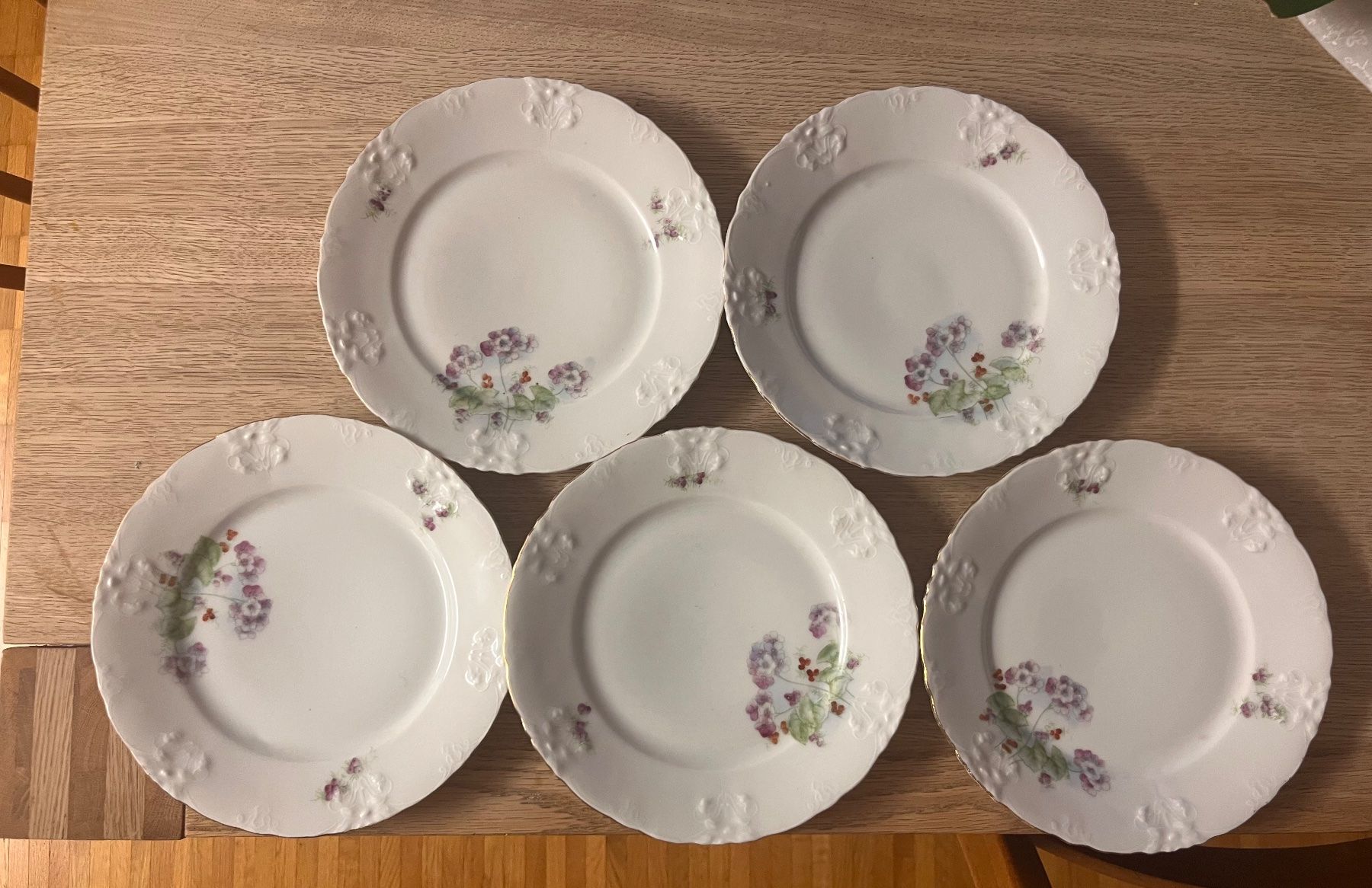 Piatti: Dessertteller, 5 Stueck, mit Blumenmuster und Goldrand – Usato da Frauenfeld venduto da geh_f7bs 1