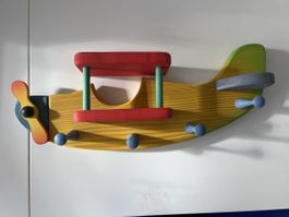 Flugzeug Garderobe Kinderzimmer Deko aus Holz
