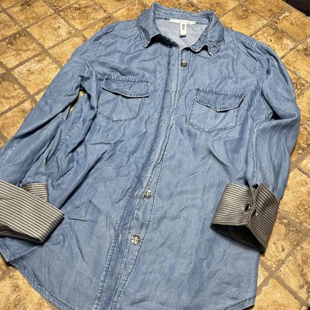 Chic jeans camiciadi Freddy  donna con polsini a righe