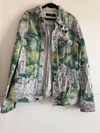 D&G Blumen Denim Jacke Gr IT 42