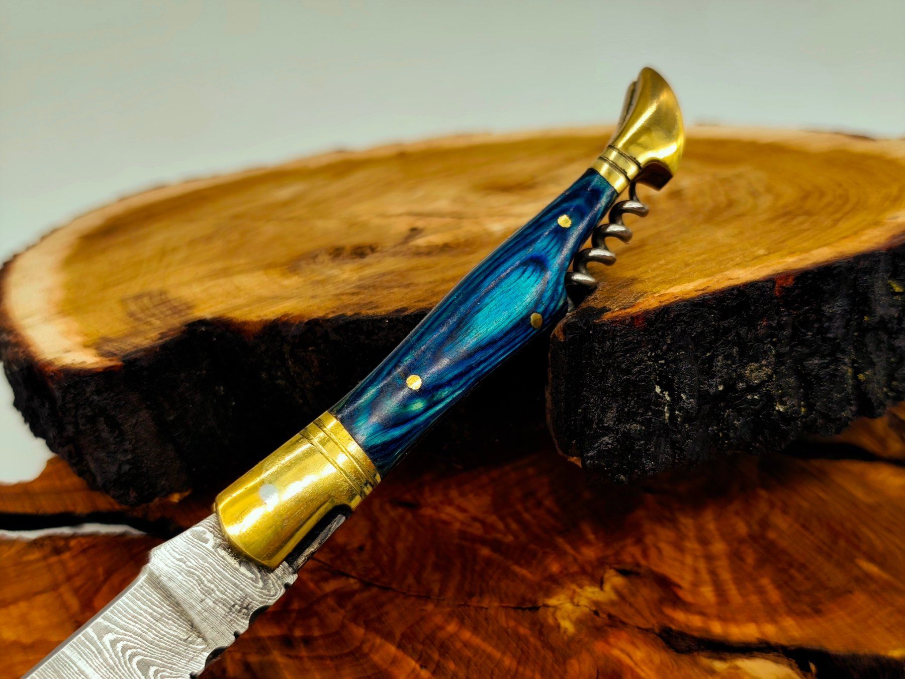 Accessori: Laguiole Damast Messer Klappmesser echtes Damastmesser – Nuovo e nell'imballaggio originale da Arlesheim venduto da Premius_1 5