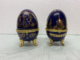 2. Vintage Schmuckeier, Sammlerstücke aus Russland, Blau