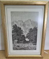 Historischer Druck Unterterzen Walensee Churfirsten