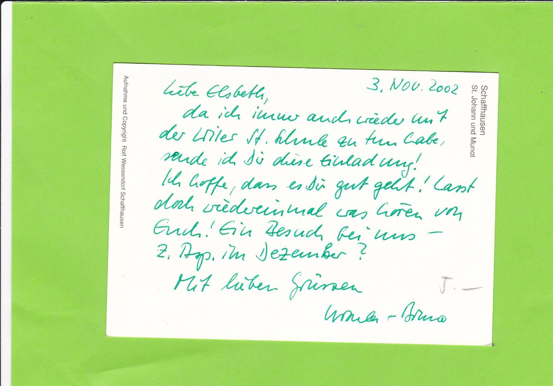 Cartoline postali: Schaffhausen, St. Johann und Munot – Usato da St. Peterzell venduto da neckertal 1