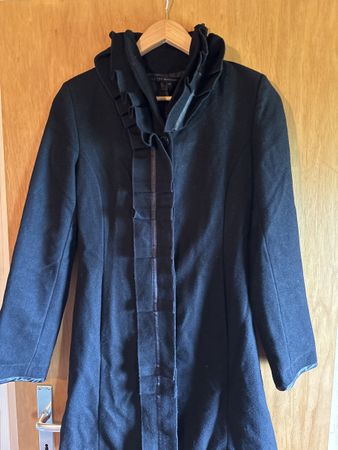 Manteau noir 38 La Fée Maraboutée, en laine