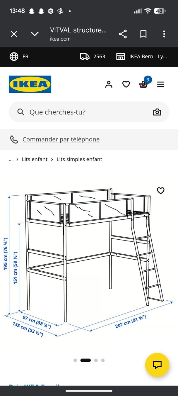 Ikea Letti: Lit mezzanine – Usato da Ipsach venduto da car_j2tp 1