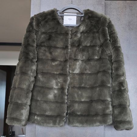 🐸 ELEGANTE KUNSTPELZ JACKE OLIV 49 VON MINIMUM KUNSTFELL