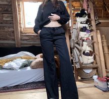Schwarze wideleg Anzugshose baggy