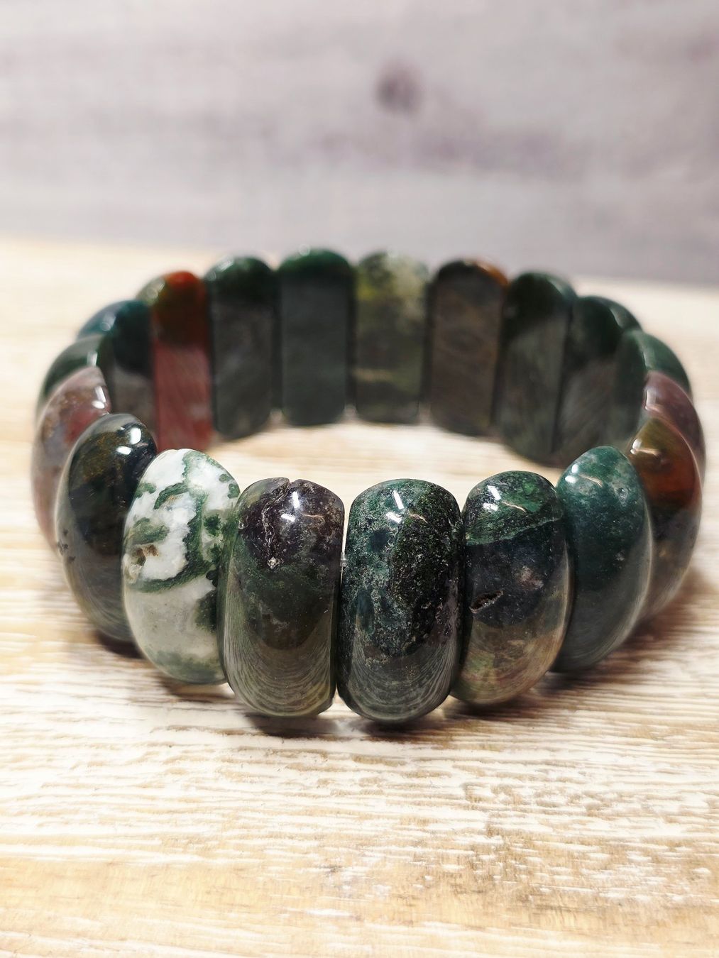 Minerali & Pietre curative: Edles Moosachat Bangle Armband D – Nuovo e nell'imballaggio originale da Matzingen venduto da Shay_Crystalz 1