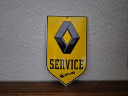 Emailschild Renault Service Logo Werkstatt Emaille Schild