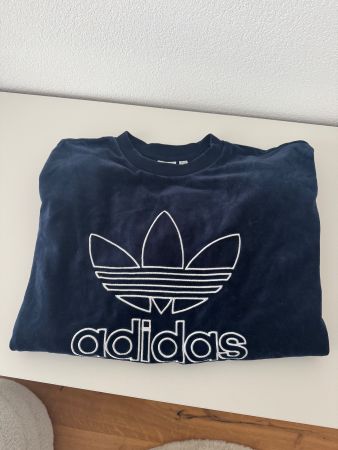 Adidas Samt Pullover, Grösse 38, Dunkelblau, Top Zustand