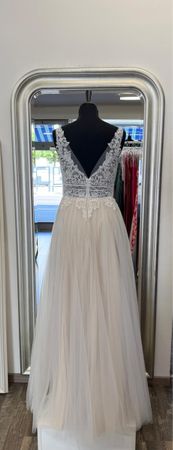 Abendkleid   Grösse 34 Ivory-Nude Tüll - Spitze NEU