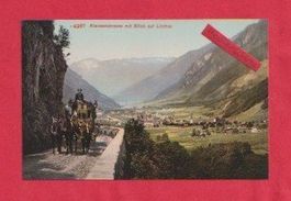 Klausenstrasse mit Blick auf Linthal (GL) Postkutsche