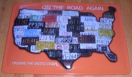 Blechschild 3D-USA-ON THE ROAD AGAIN