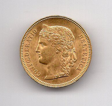Tutti le monete: (1661) 20 Franken 1889, Super, stgl – Usato da Rüthi (Rheintal) venduto da erdnuessli1 1