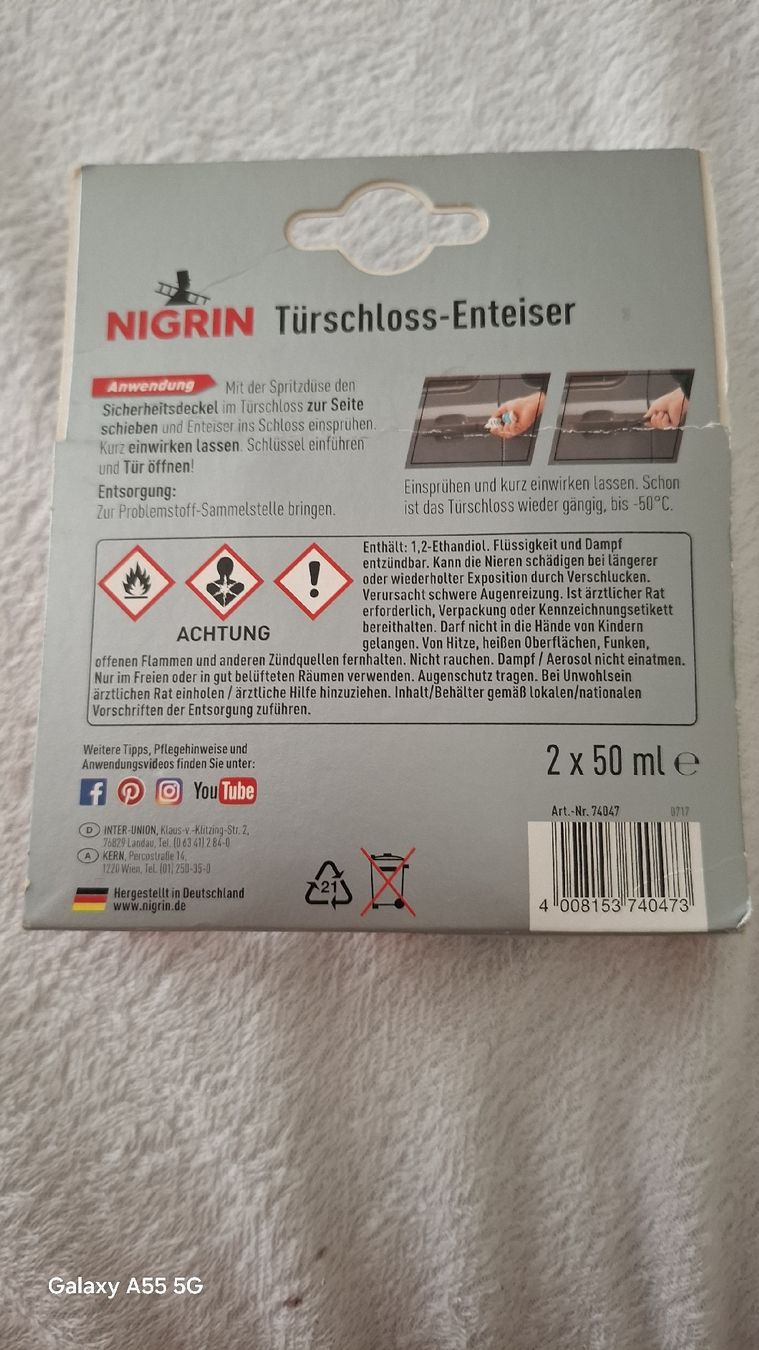 Pflegeprodukte: NIGRIN 2x 50ml Schlossöffner, Neu – Neu und originalverpackt aus Sirnach von donatogalella81 1