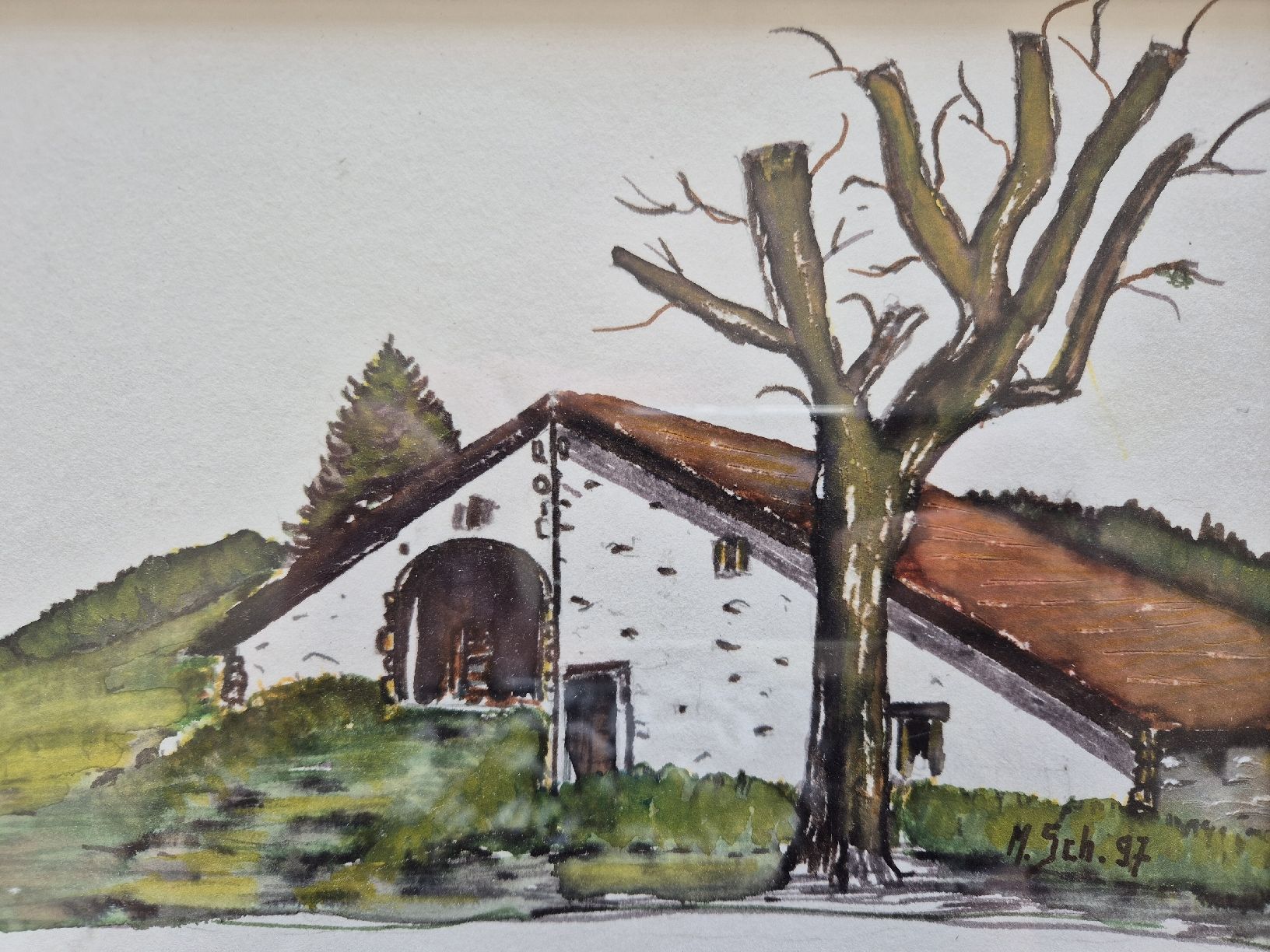Dipinti: Petit tableau "germe Jurassienne" signé M.Sch 97 – Usato da Tramelan venduto da La_mine_d_art 1