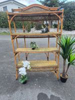 Étagère rotin osier Bambou des années 1950