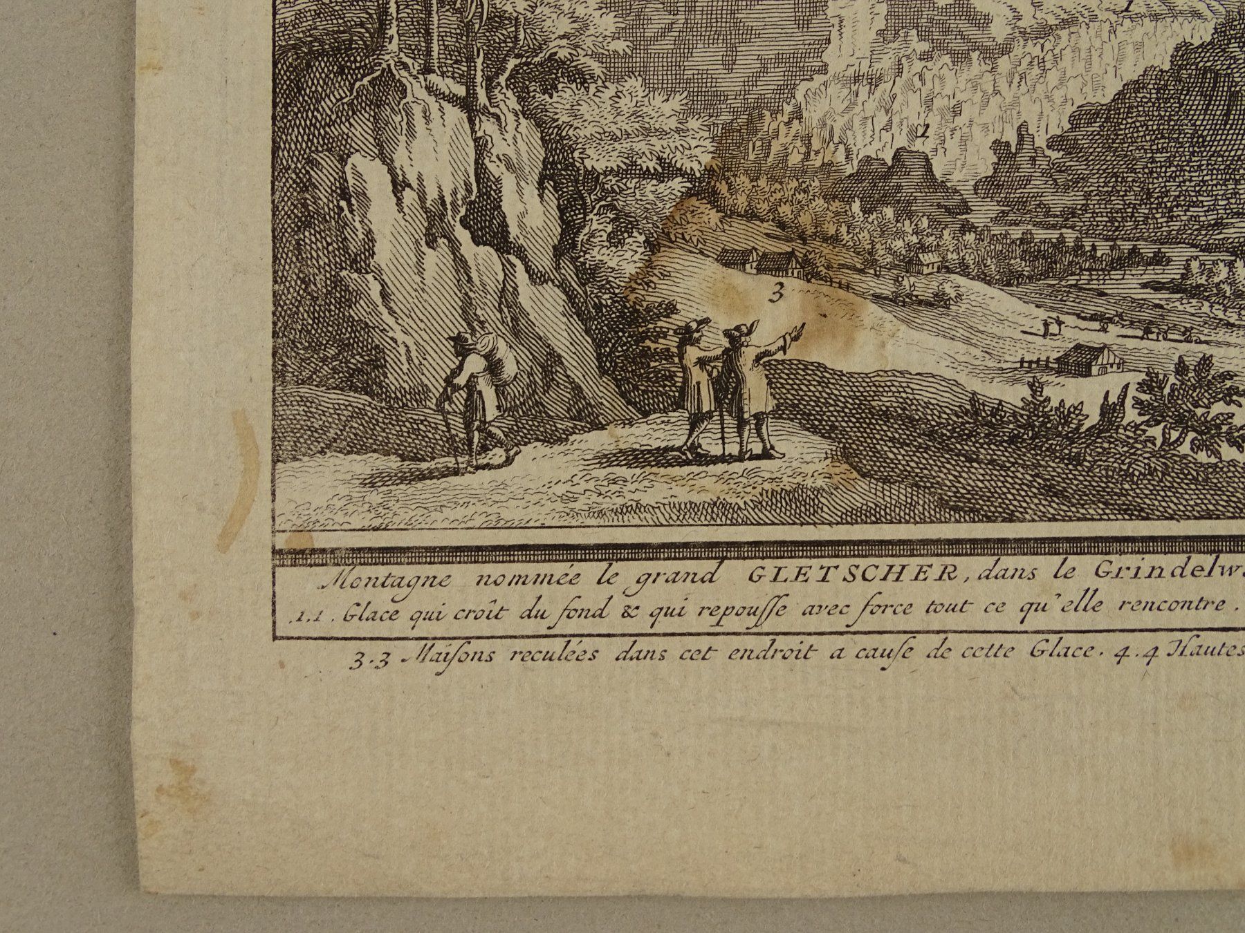 Stiche: GRINDELWALD GLETSCHER, KUPFERSTICH 1778 – Gebraucht aus Grüningen von Kartensammler 2