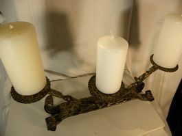 Wunderschöner 3-armiger Kerzenständer Eisen schön gemustert