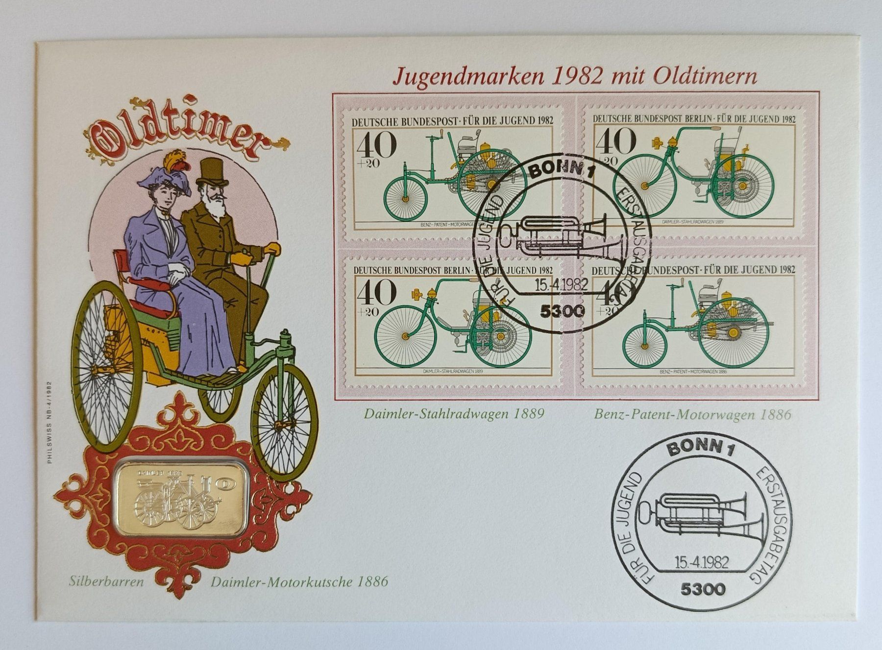 Edelmetalle: Numisbrief Oldtimer mit 5 Gramm Silberbarren  ab 1 Fr. – Gebraucht aus Luzern von Vreneli_1