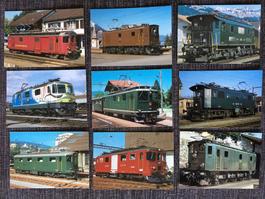 9 Stk. AK Ansichtskarte Lok Triebwagen SBB BLS etc. NEU Lot2
