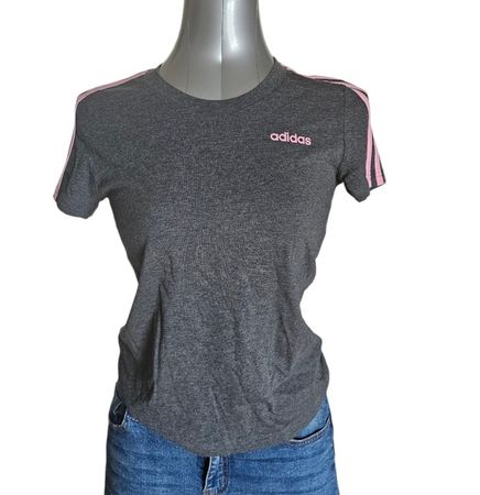 Adidas T-Shirt in Grau & Rosa Gr. S