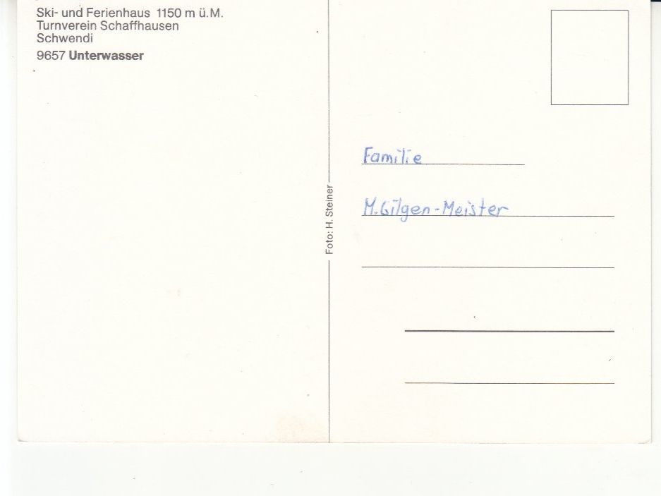 Cartoline postali: Unterwasser Schwendi ca. 1980 – Usato da Bürglen TG venduto da StampGraf 1