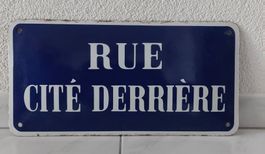 Emailschild Rue Cité Derrière plaque émaillée Lausanne