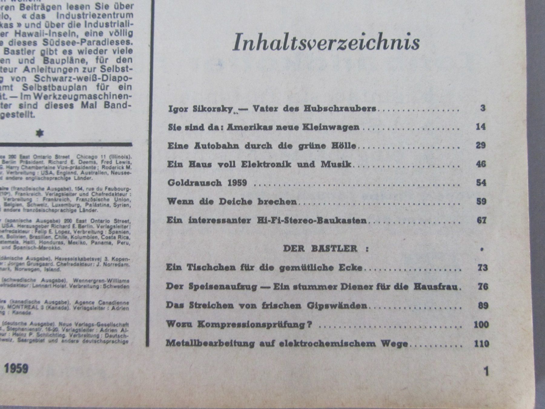 Riviste & Magazine: Populäre Mechanik 11/59: – Usato da Seengen venduto da mikelele 1