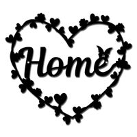 Wanddekoration aus Metall "Herz mit Home" 26x23cm
