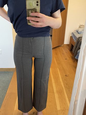 graue Damen Stoffhose, Pull&Bear