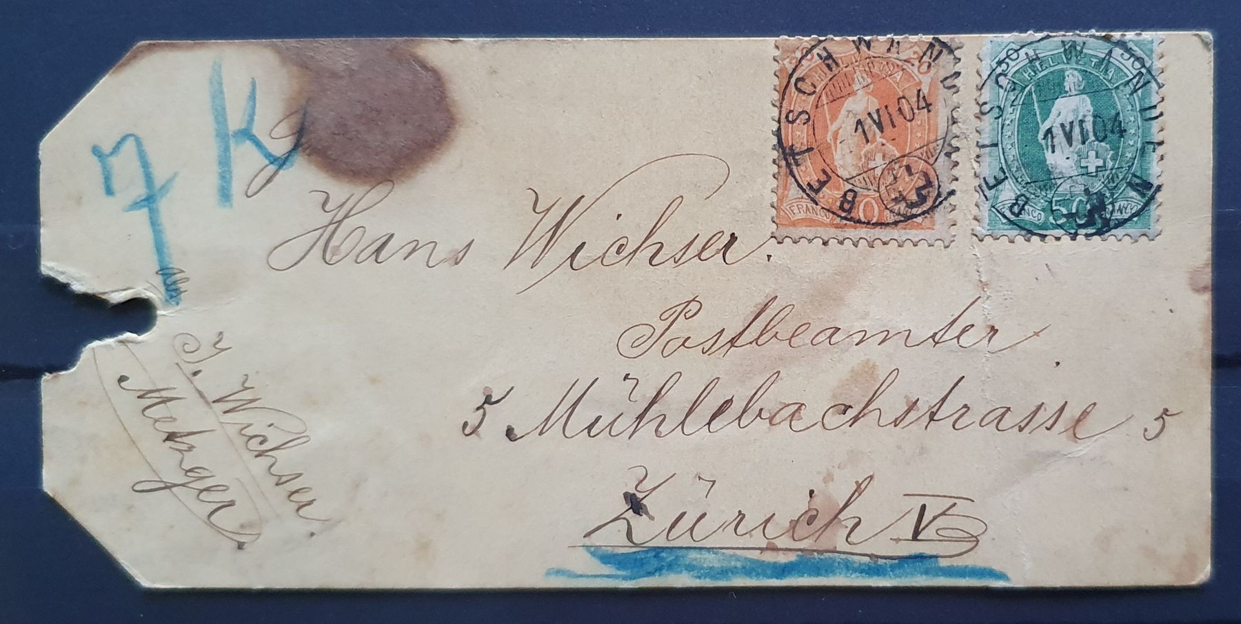 Tutti i francobolli: 2 Paketanhänger Stehende Helvetia – Usato da Kreuzlingen venduto da Rschweiz1 1