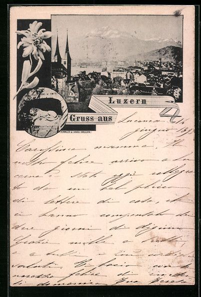 Cartoline postali: Vorläufer-AK Luzern, 1895, Teilansicht, – Usato da Berlin venduto da bartko-reher