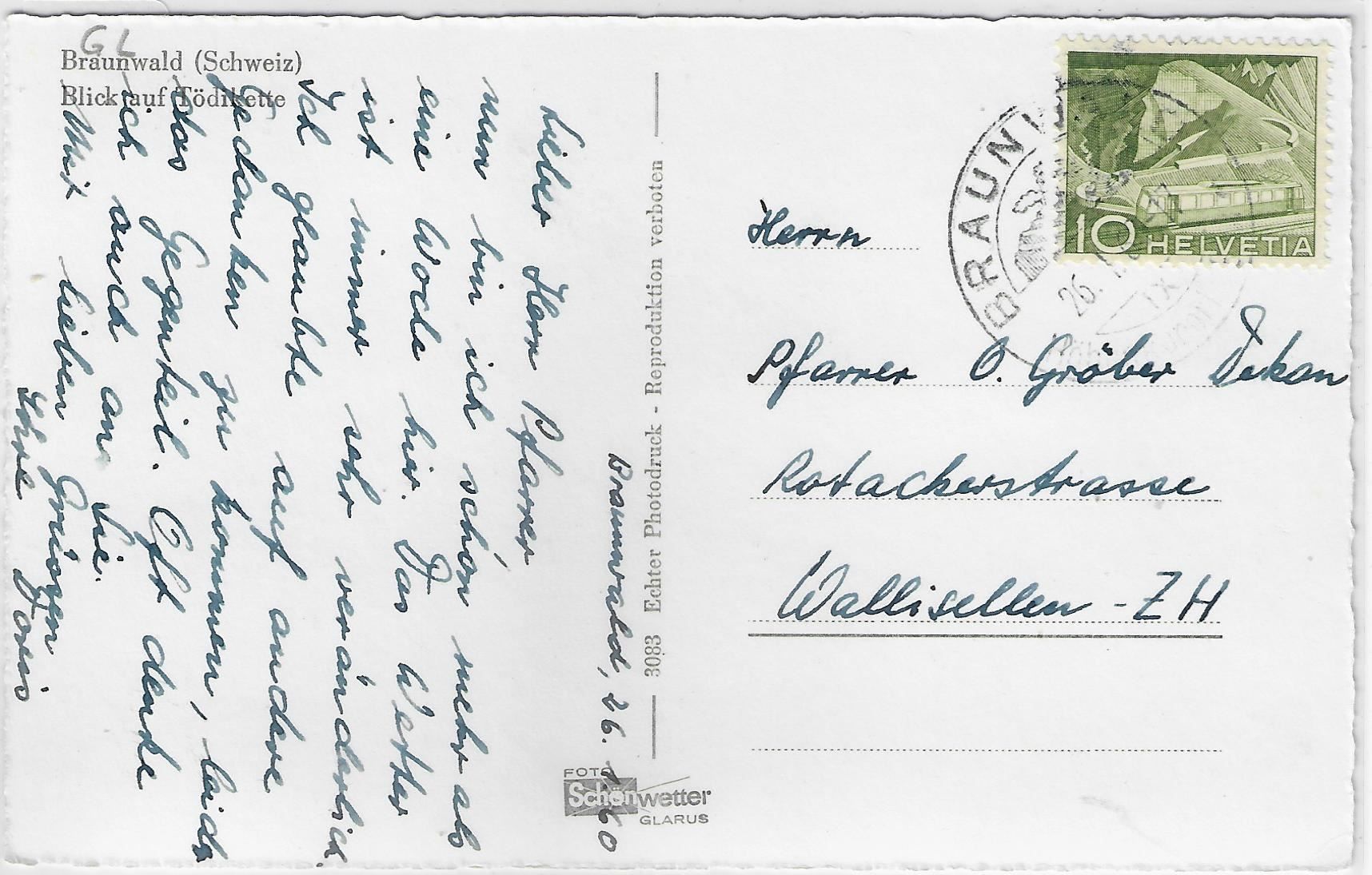 Cartoline postali: Braunwald - Im Winter en hiver – Antico da Ettingen venduto da Kartenplanet 1