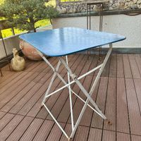 Klapptisch Gartentisch Metall blau rechteckig gebraucht