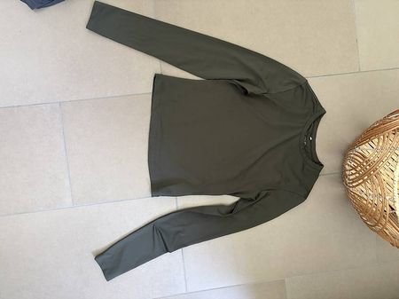 Sportshirt langärmelig grün Olive S