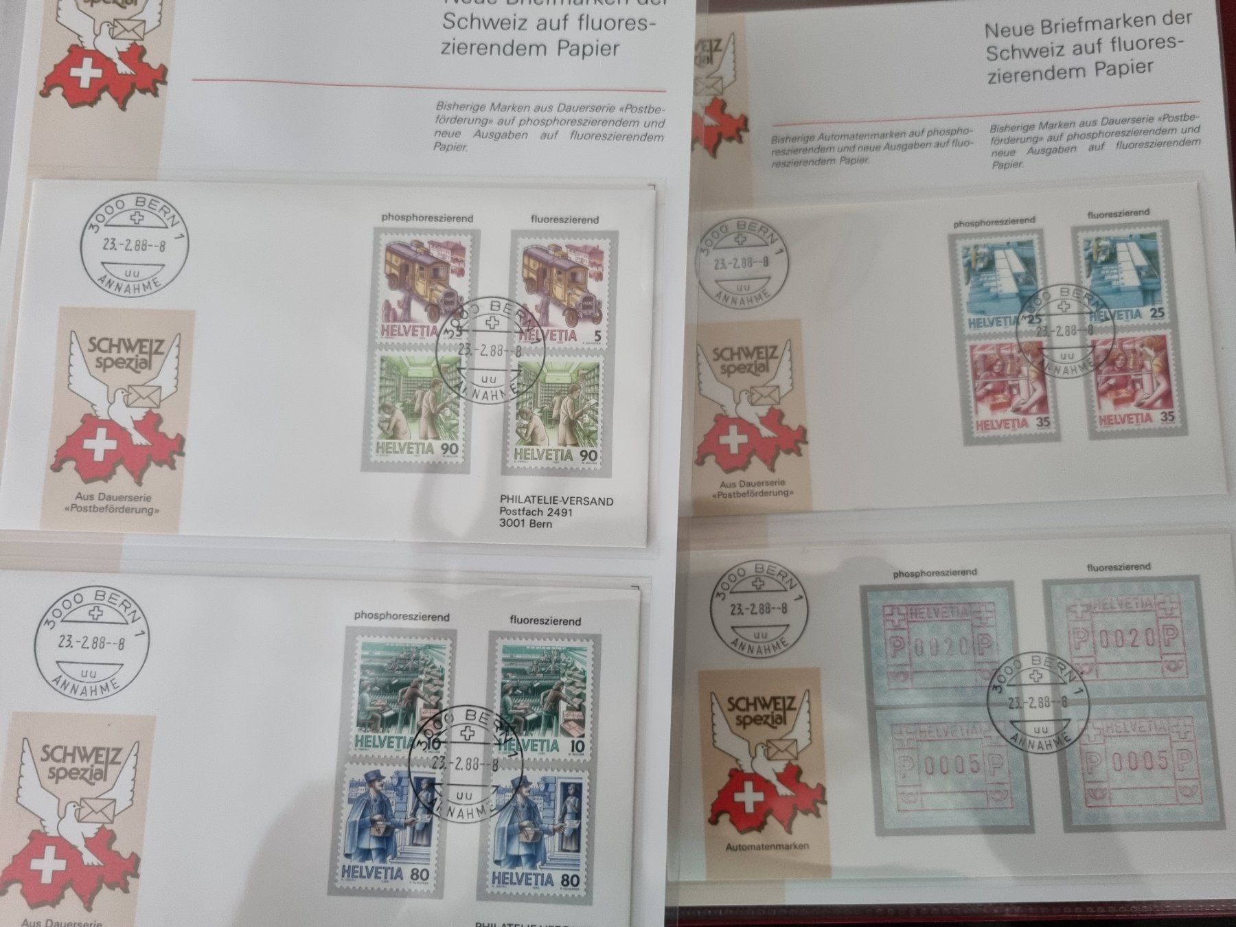 Tutti i francobolli: 2 Luxusalben "Schweiz Spezial" + CH Bahnpost Stempel – Usato da Gümligen venduto da Geniusbuy 9