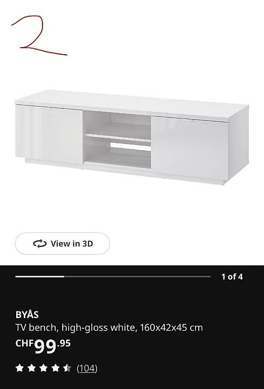 TV Möbel: IKEA BYAS TV-Bank  – Gebraucht aus Basel von DenisLin 1