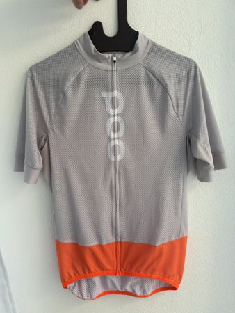 POC Rennrad Trikot Grau/Orange Grösse M ESSENTIAL LOGO 