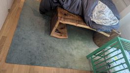 HOTELLRUM Teppich Langflor, blau/grün weiß
