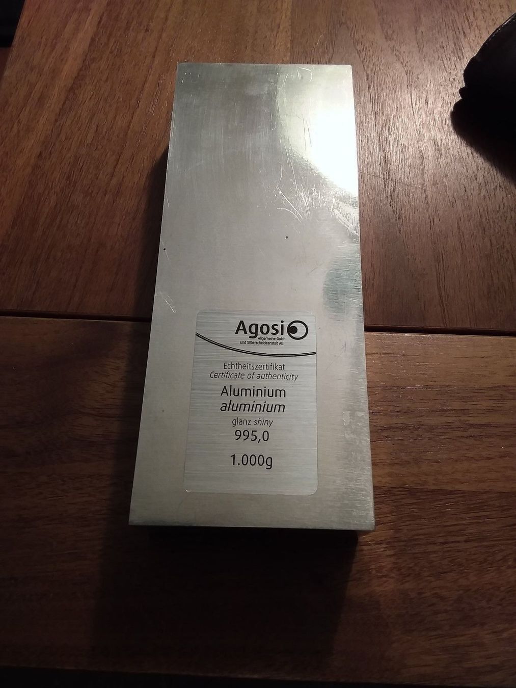 Metalli preziosi: Aluminium Barren 1 Kg – Nuovo e nell'imballaggio originale da Schwyz venduto da Trofana 2
