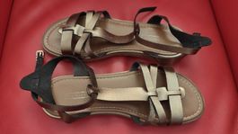 Sandaletten Damen Grösse 40 Bronze Leder 