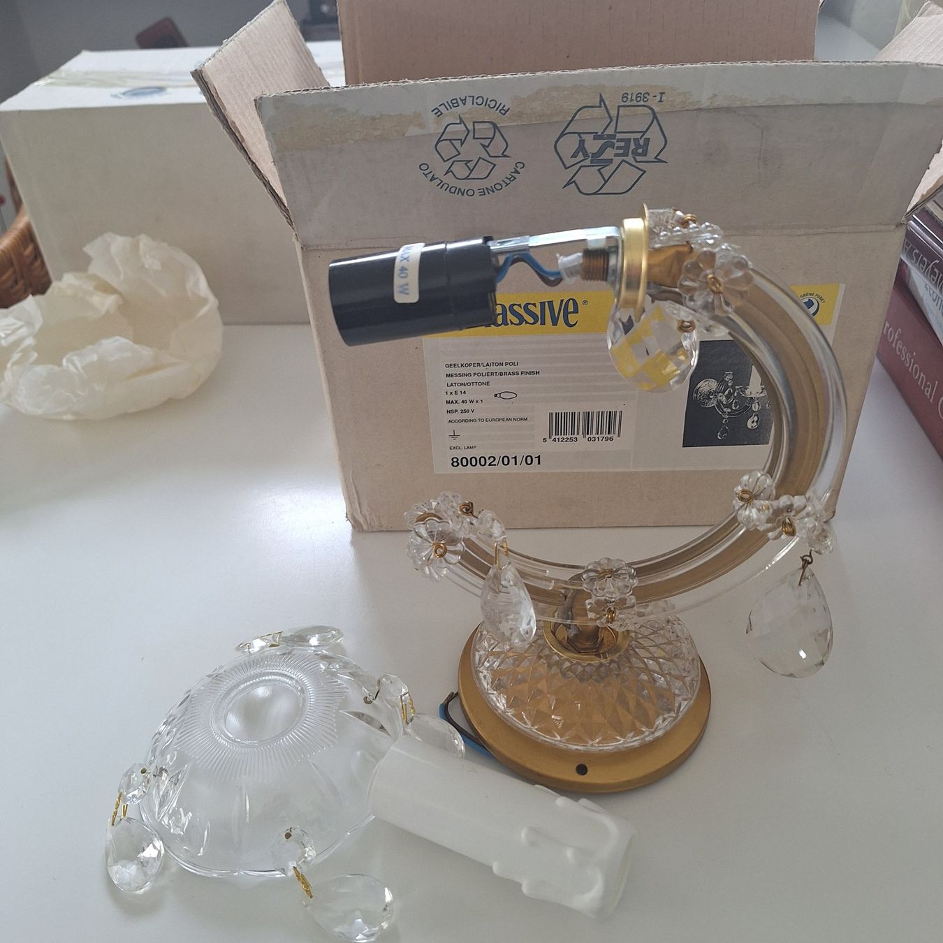 Lampade: Wandlampe aus poliertem Messing – Nuovo (secondo la descrizione) da Reinach BL venduto da Evi-13