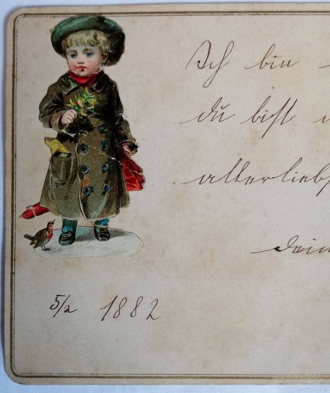 Ansichtskarten: Karte antik mit Abziehbild 1882 – Gebraucht aus Oberriet SG von Atir47 1