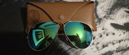 Ray-Ban Aviator Sonnenbrille, Gold/Grün