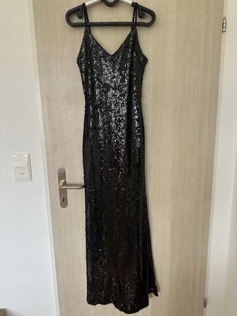 Schwarzes Pailletten-Kleid, Gr. 36, wie neu