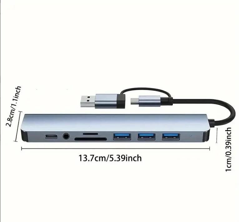 Hubs & Switches: Vielseitiger USB-Hub-Adapter - 4/7/8-in-1 Hochgeschwindigkei – Neuf avec emballage d'origine à Nidau par EXP40 1