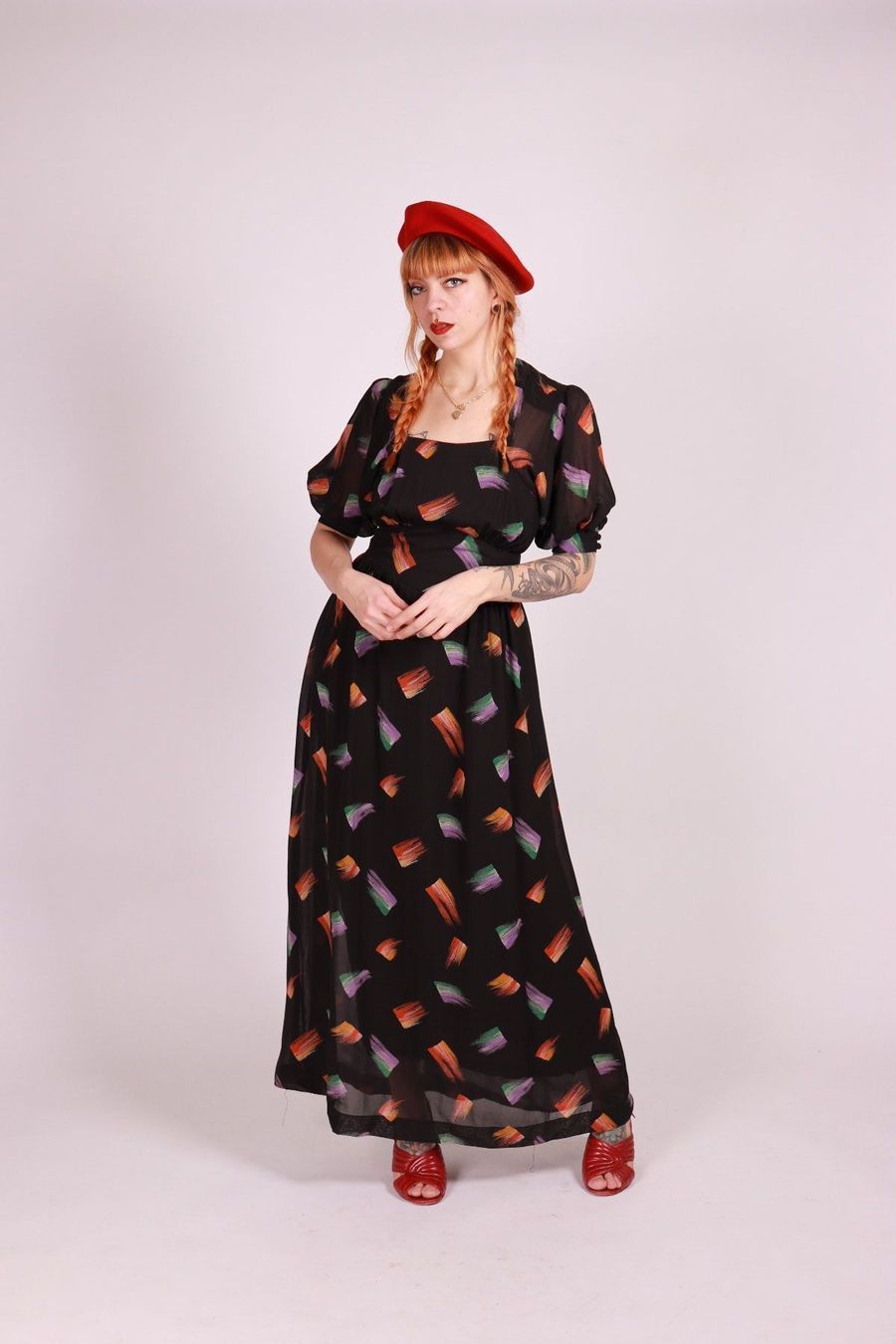 Vestiti: 1970er Maxi Kleid - Gr.S – Usato da Hombrechtikon venduto da BAZ-Vintage 1