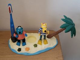 Zahnputzset Käpten Blaubär und Zahnbürste Insel 1998